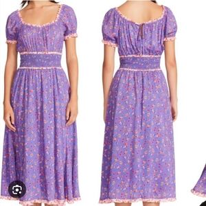 Betsey Johnson Purple Floral Dress Cottage Core Small